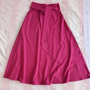HALARA Fuchsia A-Line Skirt with Waist Tie